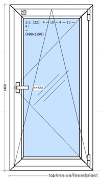 Вікно металопластикове Rehau 700*1400