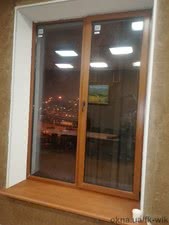 Окно 1760х2340, профиль aluplast-IDEAL4000,  ламинация "Золотой Дуб" —  Окно 1760х2340, профиль aluplast-IDEAL4000,  ламинация "Золотой Дуб" —