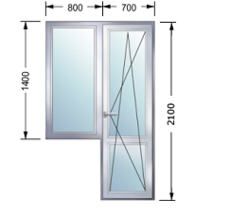 Балконный блок металлопластиковый из профиля REHAU Euro 60, фурнитура МАСО, ст-т 4-10-4-10-4І (32мм, єнергосберигающий)
