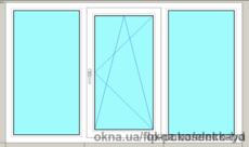 Окно 3 ств.размер:2100*1400