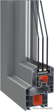 Віконно-дверна ПВХ система Framex 71 Антрацит
