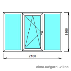 Окно металлопластиковое 2100*1400