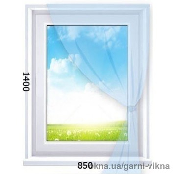 Вікно металопластикове 850 * 1400 одностулкове поворотно-відкидне