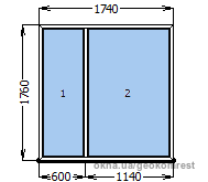 Готовое окно от фабрики надежных окон, 1740х1760