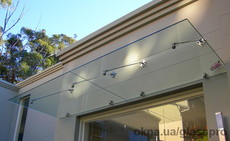 Козырьки и навесы из стекла