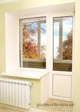 Тёплый выход на балкон VEKA Softline 82 в Киеве с монтажом.