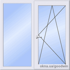 Окно двухстворчатое 1300*1400 REHAU 60