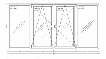 Балконна рама WDS 3000*1500