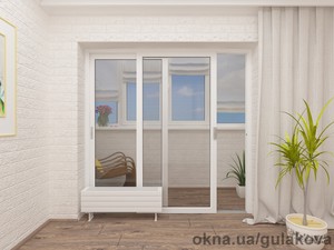 Раздвижная металлопластиковая дверь &mdash; 