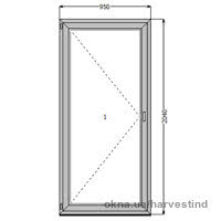 Пластиковая балконная дверь Rehau 950x2040