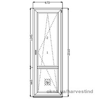 Пластиковая балконная дверь Rehau 670x2010