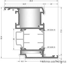 Створка оконная 74T-203-18