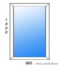 Глухое окно (695 x 1400) с 1-камерным стеклопакетом, 24 мм.