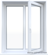 Двухстворчатое энергосберегающае окно 1500 x 1740 мм. с 2-камерным стеклопакетом, 40 мм.