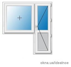 Металопластиковая балконная дверь и глухое окно