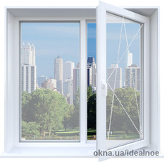 Окно двухстворчатое 1500 x 1500 мм. с 2-камерным стеклопакетом