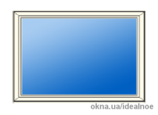 Металлопластиковое глухое окно 1000 х 600 с 2-камерным стеклопакет, 32 мм.