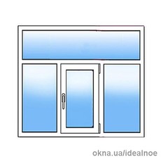 Металлопластиковое окно с фрамугой 2100 х 2100 мм.