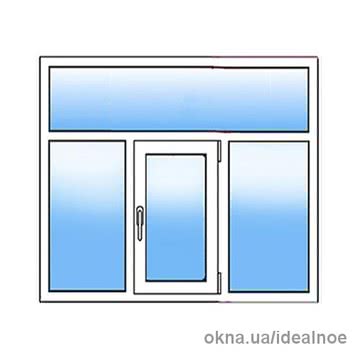 Металлопластиковое окно с фрамугой 2100 х 2100 мм.