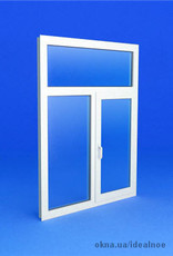 Двухстворчатое окно с фрамугой 1350 х 1600 мм.