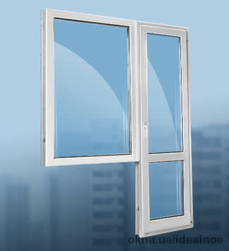 Балконный блок с 2-камерным стеклопакетом, 32 мм.