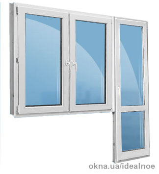 Балконный блок с двухстворчатым окном