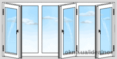 Трехстворчатое окно 2100 х 1500 мм.