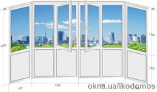 балкон wds 2 створки