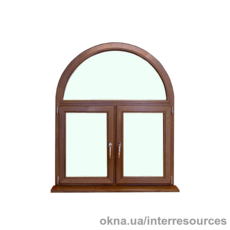 Окно арочное поворотно-откидное двухстворчатое