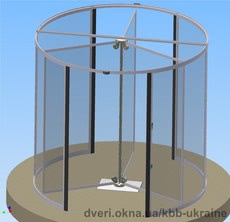Цельностеклянные карусельные двери КА071