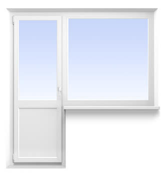 Балконний блок | 2150х2150 | (Вікно 1400 на 1400, двері 750 на 2150) REHAU EURO 60