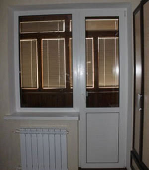 Балконный блок | 1550х2150 | (глхое окно 800 на 1430, дверь 750 на 2150) REHAU EURO 60