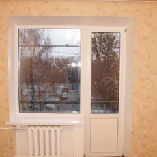 Балконный блок | 2030х2070 | (глухое окно 1350 на 1340, дверь 680 на 2070) REHAU EURO 60