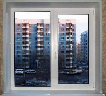 ПВХ окно в частный дом с двумя створками - 600х1200 мм REHAU Euro 70
