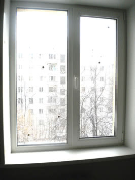 Двухстворчатое окно в офис (Тетиев) Rehau Euro 70