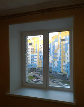 Двустворчатое окно в гостинную - 1400х1200 мм. в Залещиках