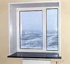 Вікно в офіс з двох половин - 1200х1200 мм (Новоукраїнка)
