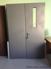 Двери двустворчатые противопожарные (с порогом и без)