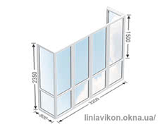 Французский балкон с двумя поворотно-откидными створками в немецком профиле REHAU Ecosol 60