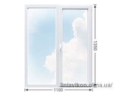 Окно на кухню 1100x1350 из профиля WDS 500 с фурнитурой МАСО с 2-Х камерным стеклопакетом 4-10-4-10-4