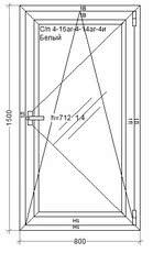 Окно Steko S 300 800х1500