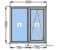Окно Rehau Synego 1500х1500 ламинация темный дуб