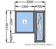 Балконный блок Rehau E70, дверь+окно наружняя ламинация темный дуб