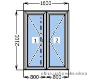 Входная дверь Rehau E70 1600х2100 ламинация темный дуб