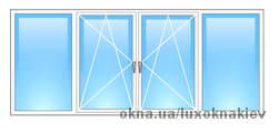 Четырёхстворчатая лоджия 2800х1450 двухкамерный Openteck Четырёхстворчатая лоджия 2800х1450 двухкамерный Openteck