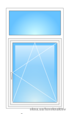 Одностворчатое окно с фрамугой 700х2000 двухкамерный Rehau Brilliant