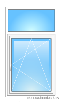 Одностулкове поворотно-відкидне вікно з фрамугою 900х2200 двокамерний з енерго OpenTeck De-lux