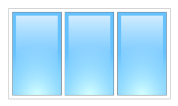 Трёхстворчатое глухое окно 2100х1450 двухкамерный Salamander Streamline Трёхстворчатое глухое окно 2100х1450 двухкамерный Salamander Streamline