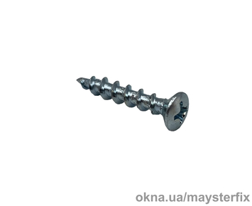 Self-drilling screw for PVC with semi- countersunk head with notches 4,0x25