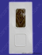 РОЗПРОДАЖ 24 мм Сендвіч панель: Агат-02 (білий). Скло - вітраж/ексклюзив Розміри - 880*2050 мм.